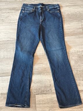 GAP Baby Boot Mid Rise Jeans Women's Size 16 Tall 33 Dark Wash Stretch Denim